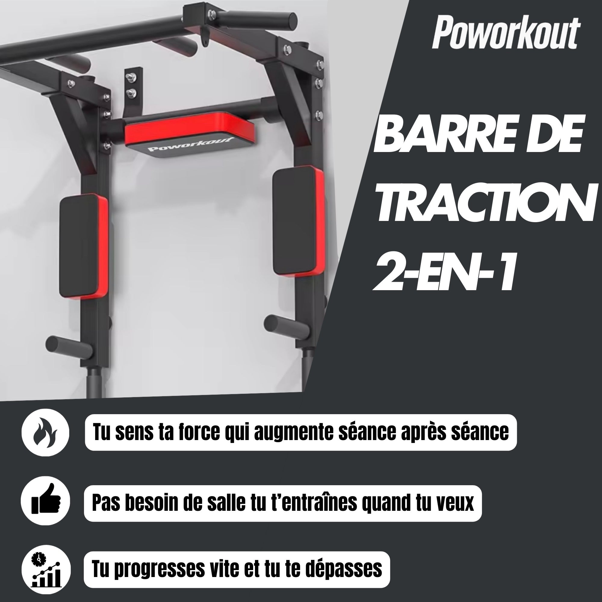 Poworkout Barre 2 en 1